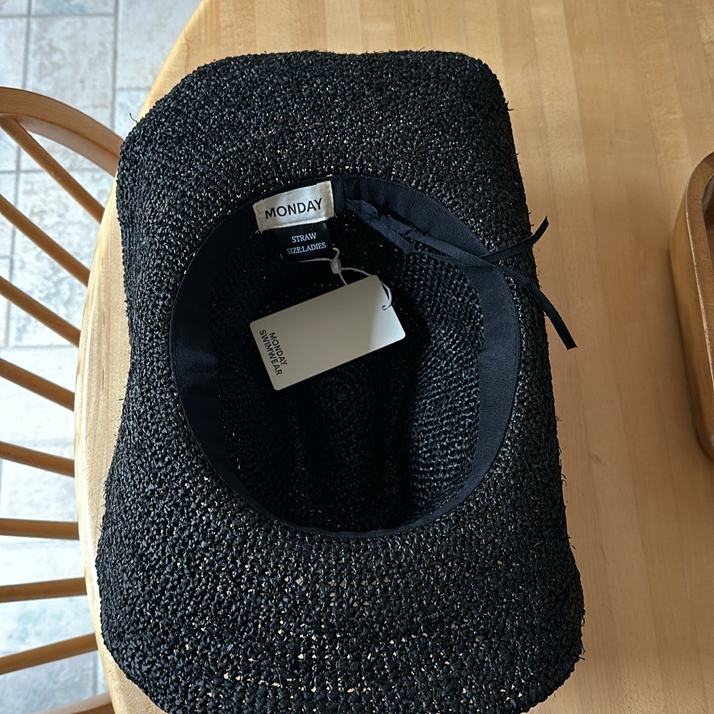 Monday Swimwear Black Raffia Hat - Picture 6 of 6